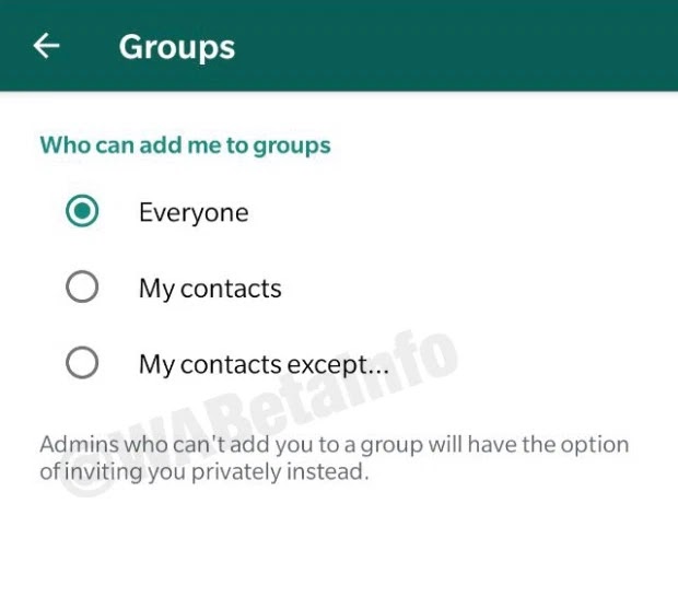 privacidad de grupos whatsapp