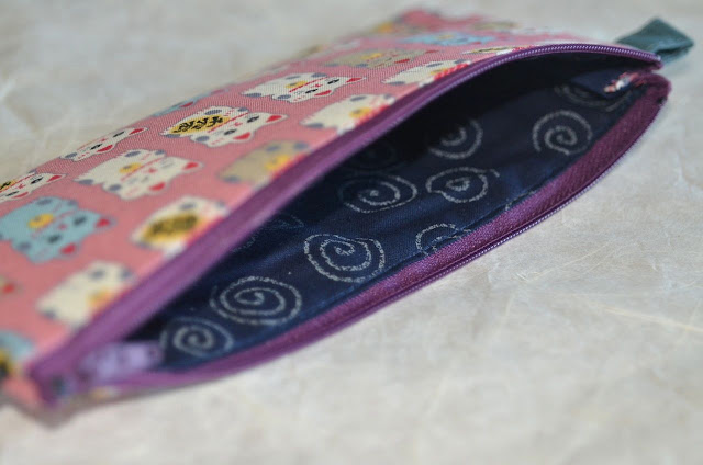 Federmäppchen Stiftetui Musashi aus japanischen Stoffen von Noriko handmade, Japan, Design, Einzelstück, japanisch, Unikat, handgemacht, handgefertigt, Etui, Mäppchen, pencil case, japanese fabric