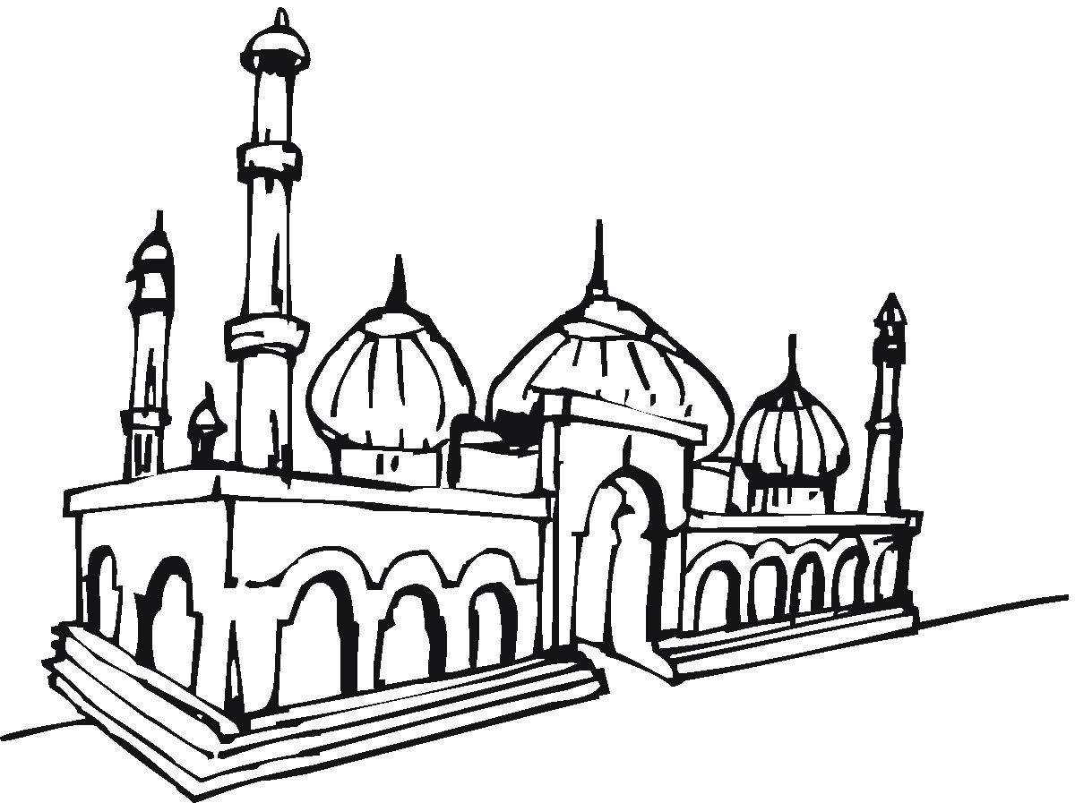 9 Mewarnai  Gambar  Masjid 