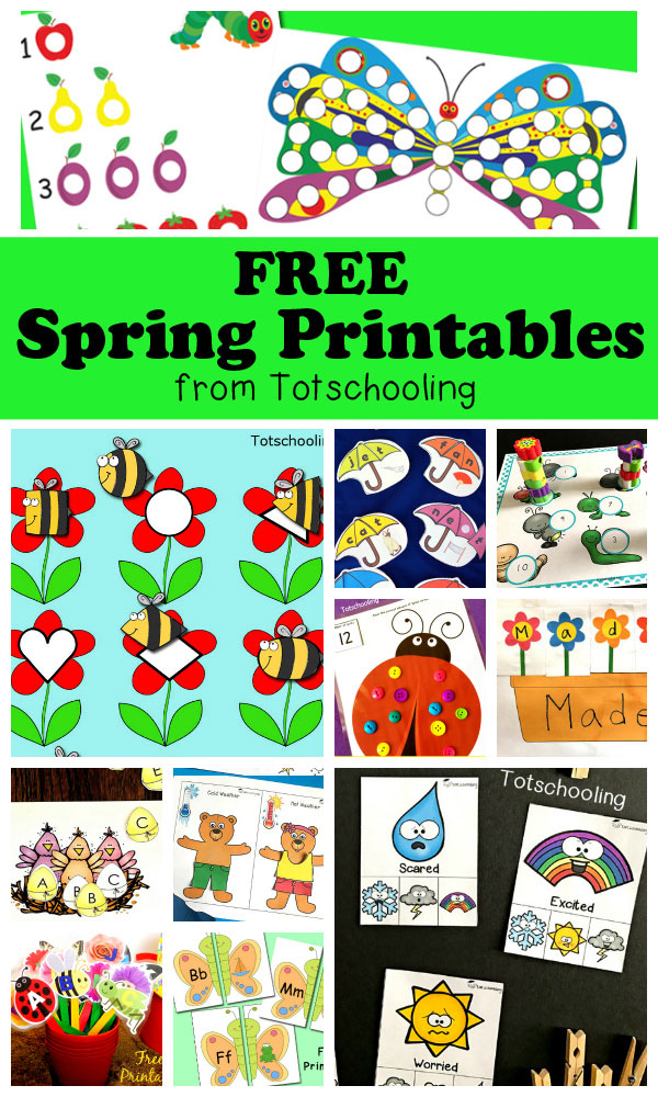 free spring printables for kids totschooling toddler preschool kindergarten educational printables