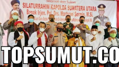 Jalin Silahturahmi Kapolda Sumatera Utara Beserta Rombongan Disambut Hangat Oleh Tuan Guru Syekh H. Ahmad Sabban Rajagukguk