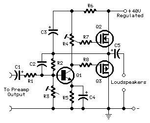 Rangkaian 30watt Mini Mosfet Amplifier