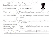 This is the worksheet that all of Ben's school did on ANZAC Day. (anzac)