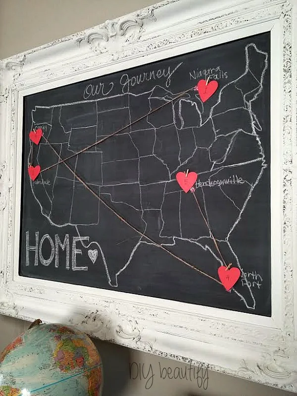 how to create a chalkboard map with DIY beautify