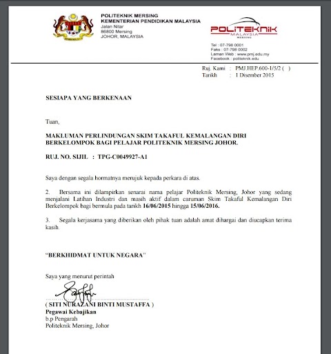 contoh permohonan surat pengesahan pelajar