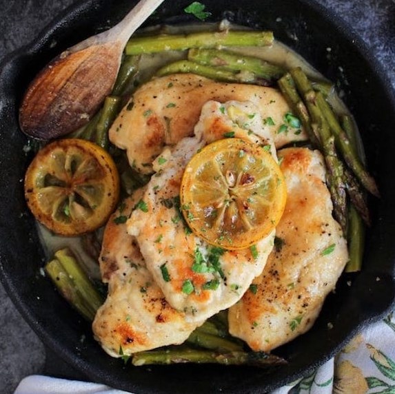 ONE PAN LEMON CHICKEN WITH ASPARAGUS #diet #glutenfree