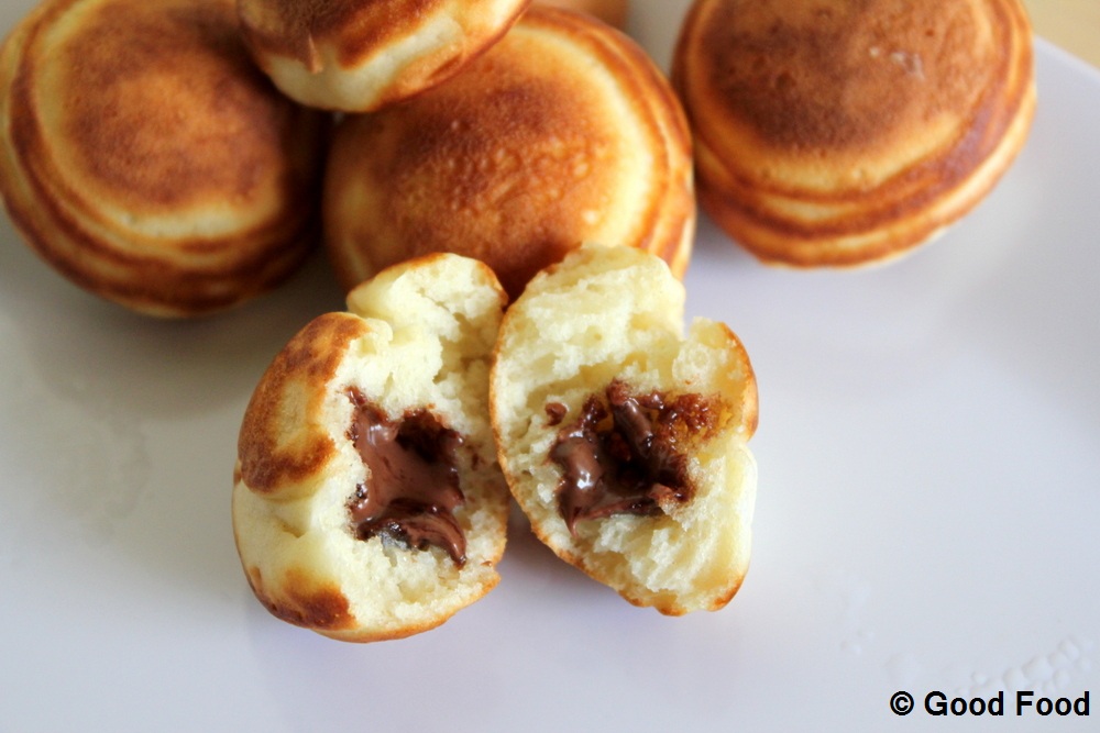 Danish  Aebleskiver pancake how Nutella Good Food: or make batter (with butter to Pancakes without ) filling