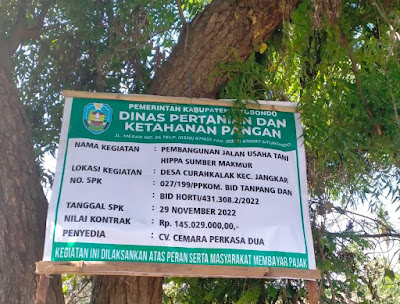 Pengerjaan Proyek CV Cemara Perkasa Dua, di Desa Curah Kalak Situbondo Diduga Ada Penyimpangan