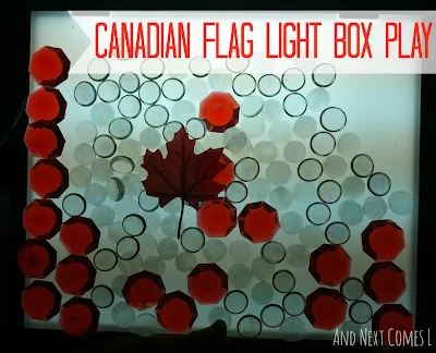 Celebrate Canada Day with this light table (or light box) idea from And Next Comes L