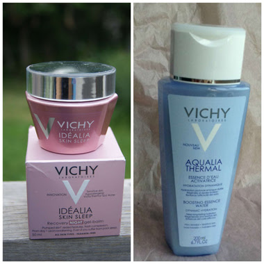 Vichy Aqualia Thermal Boosting Essence Water and Idealia Skin Sleep Recovery Night Gel-Balm