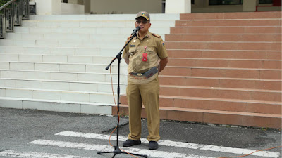 Pj. Sekda Provinsi Sulawesi Tengah Dr. Rudy Dewanto, SE, MM, Memimpin Apel Pagi Setiap Senin, Januari 2023. 