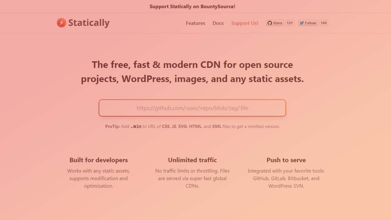 Kini Statically Support Minify CSS, JS, SVG, HTML, XML