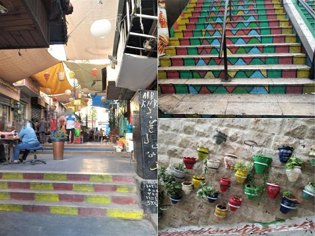 scalinate colorate nel centro storico di amman