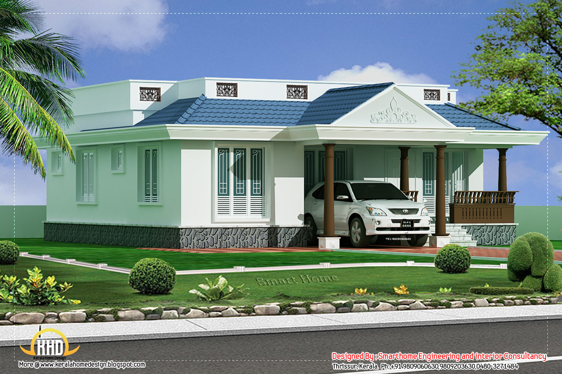 Storey Home Plans on Bedroom Single Story Villa   1100 Sq  Ft    Kerala Home Design