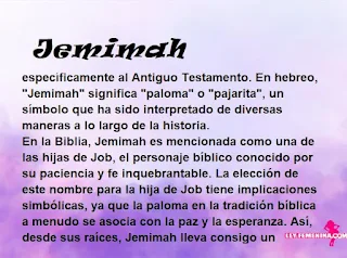 significado del nombre Jemimah