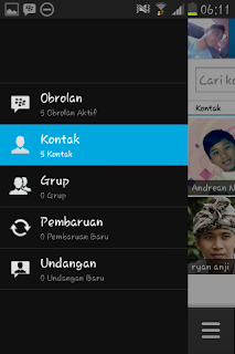 Tampilan Menu Blackberry Messenger Untuk Android