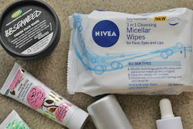 lush bb seaweed nivea micellar water wipes