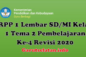 RPP 1 Lembar SD/MI Kelas 1 Tema 2 Pembelajaran Ke-4 Revisi 2020