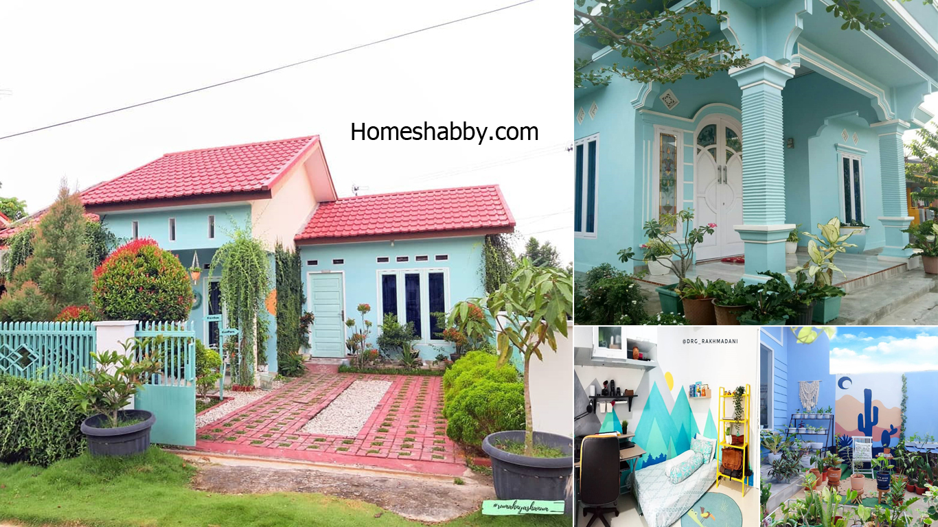 Bisa Di Contoh Kombinasi Warna Cat Rumah Nuansa Biru Yang Menenangkan Homeshabbycom Design Home Plans