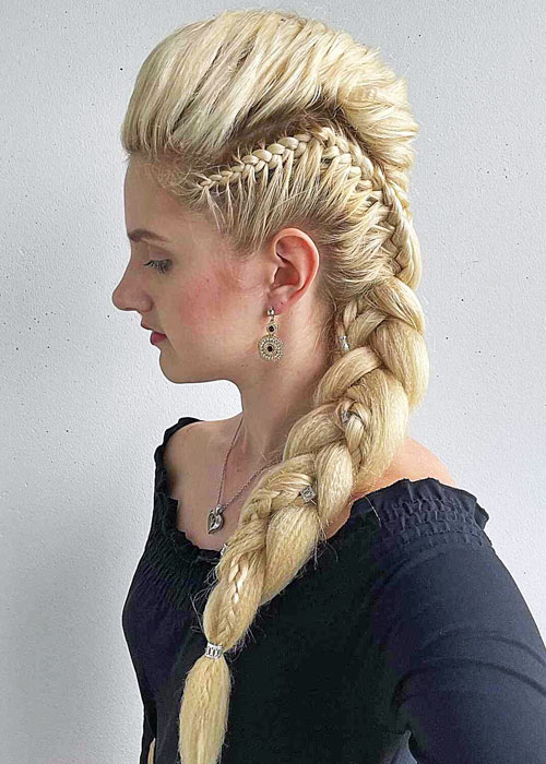 Peinados con trenzas vikingas : Trenza lateral