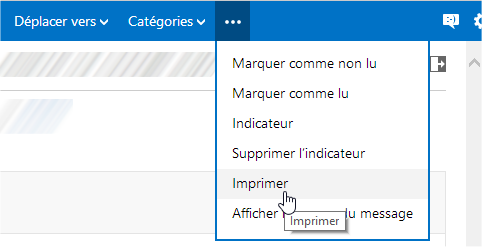 capture d'écran Outlook.com dans un navigateur Web