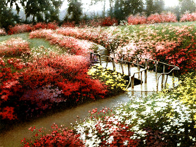 Flower garden painting by