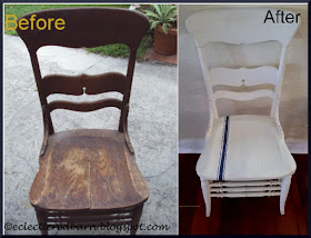 Eclectic Red Barn: Before and After on the broken chair