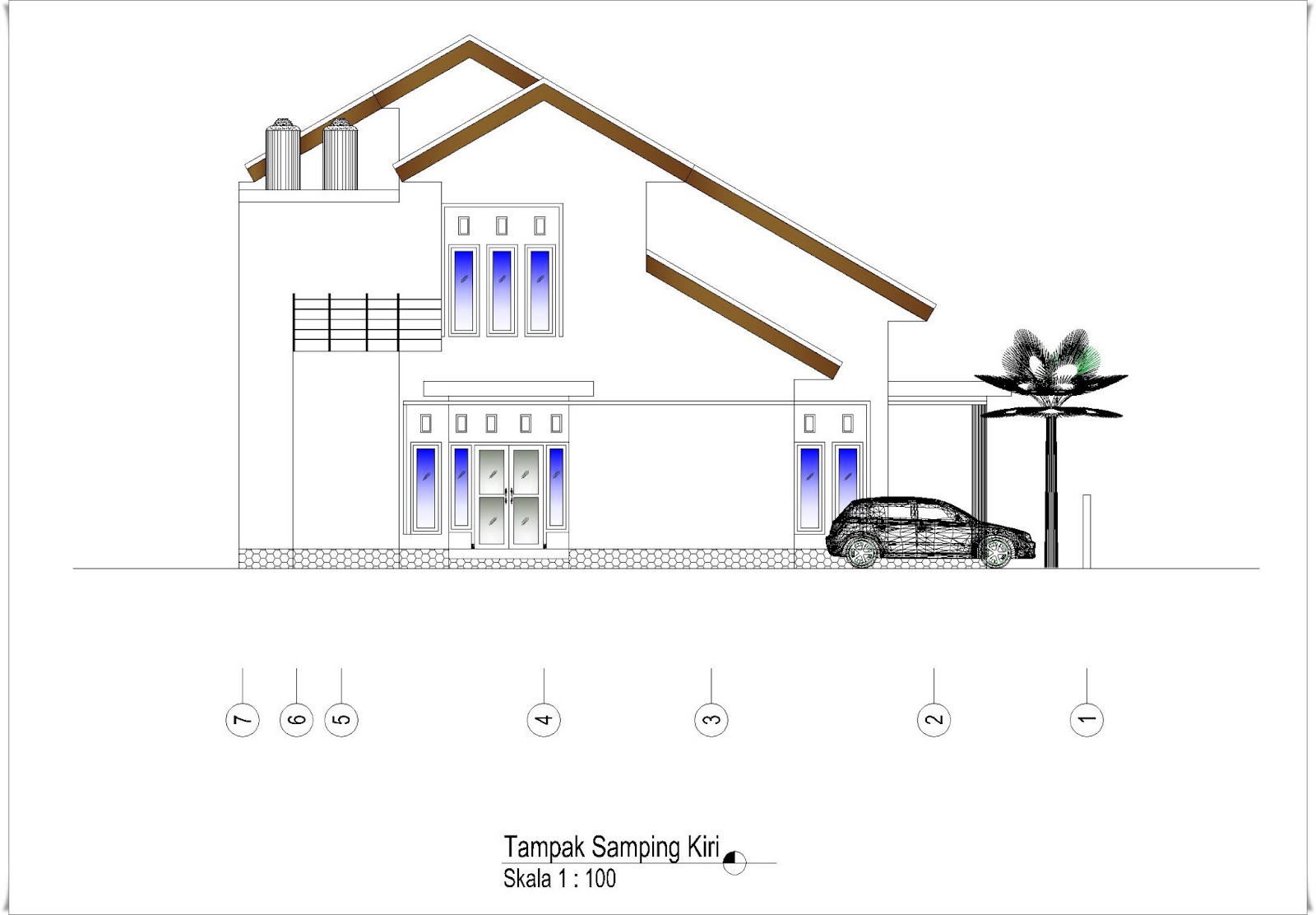 Denah Rumah 95 X 13 M Lahan 108 X 17 M 2 Lantai