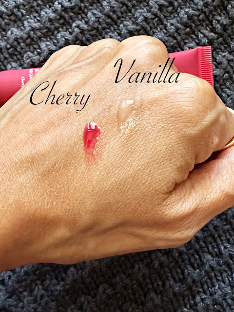 Summer Fridays Lip Butter Balm in Vanilla, Cherry swatches