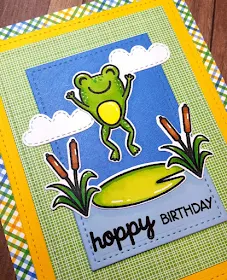 Sunny Studio Stamps: Froggy Friends Hoppy Birthday Frog Card by Lindsey Sams