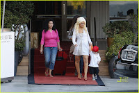 Christina Aguilera and Her Son Max SLS Hotel Photos