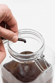 Homemade vanilla extact squeeze in jar