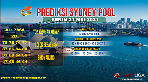 PREDIKSI SYDNEY  SENIN 31 MEI 2021