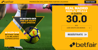 betfair supercuota copa Real Madrid gana a Melilla 31 octubre