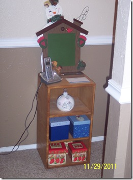 Telephone  stand in hallway