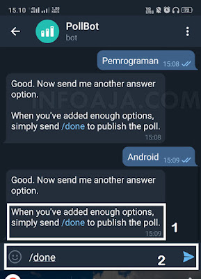 Membuat polling dari telegram