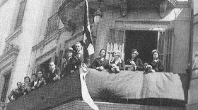 Izado de la bandera del Club Ajedrez Barcelona en 1933