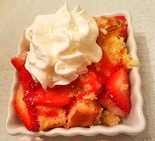 cubed shortcake for strawberry and cream