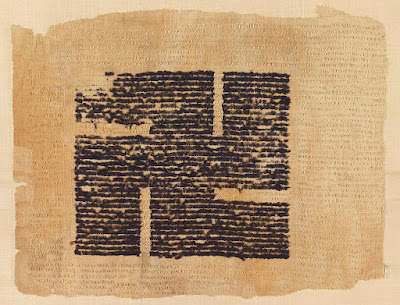 Egyptian textile with a large swastika.