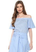 Estilo jovem Blusa Forum Listrada Azul