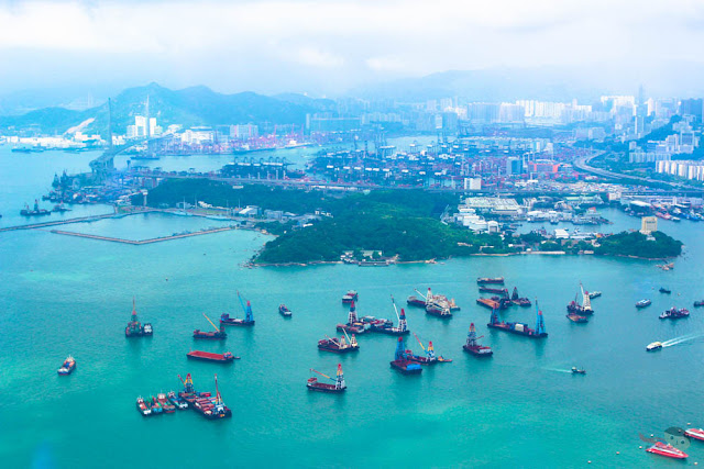 Aeriel View of Hong Kong from Sky100 Observation Deck