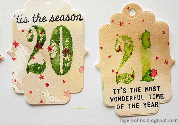 Layers of ink - Advent Calendar Countdown Tags Tutorial by Anna-Karin Evaldsson.