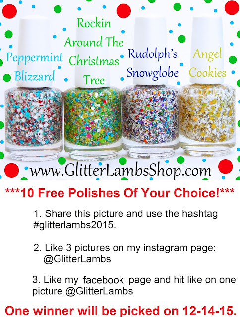 10 Free Polishes of your choice! Winner will be picked on 12-14-15