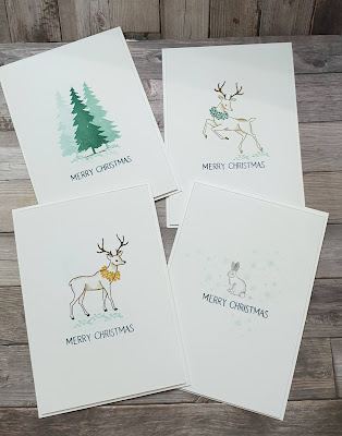 Peaceful deer Stampin up simple stamping easy card making quick Christmas cards