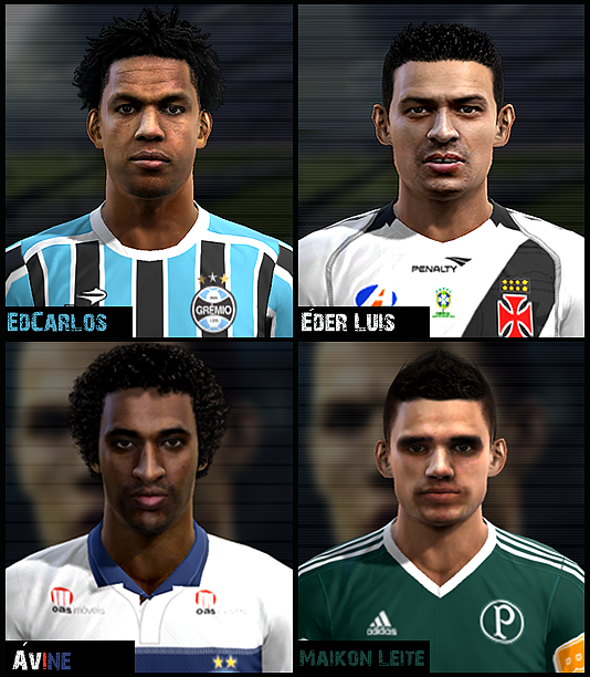 Edcarlos, Éder Luis, Aviné e Maikon Leite Faces - PES 2012