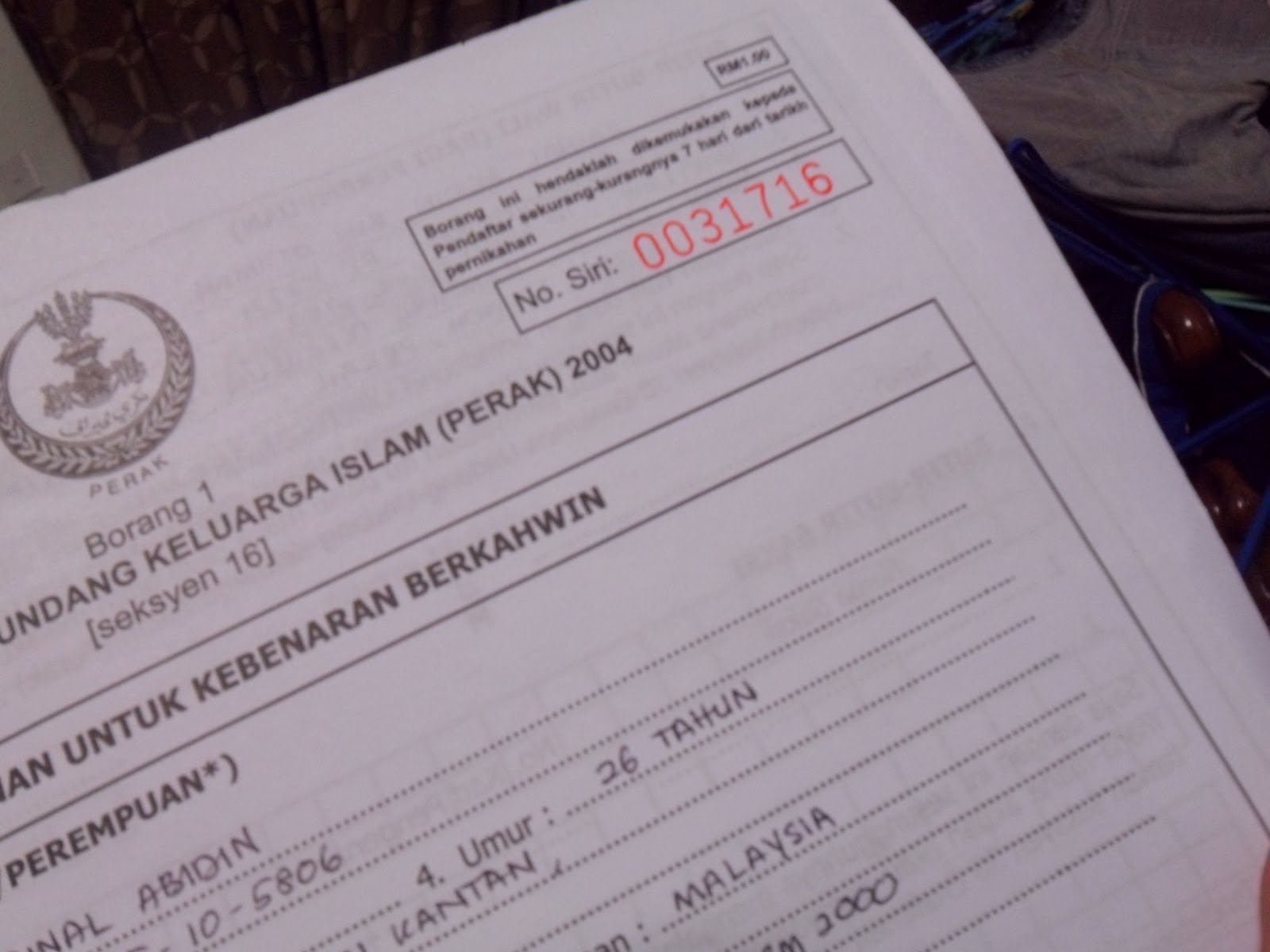 Borang Nikah ::