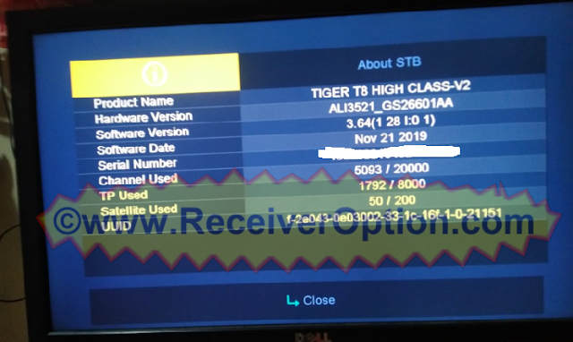 TIGER T8 HIGH CLASS V2 HD RECEIVER OLD V3.64 SOFTWARE WINDOWS 10 THEM