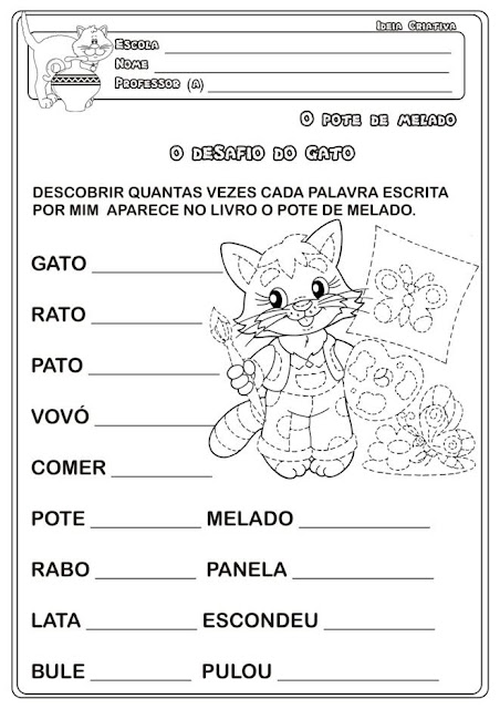 Caderno de Atividades O Pote de Melado da Obra de Eliardo e Mary França.