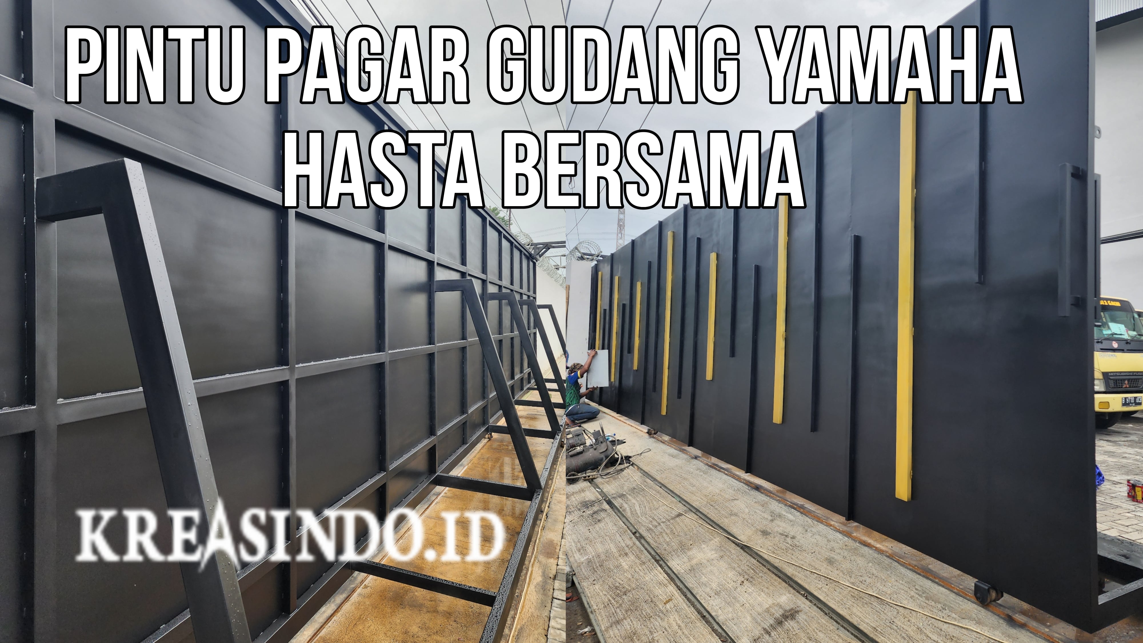 Pintu Pagar Besi Gudang terpasang di Hasta Bersama Jalan Raya Bogor KM 37 Cilodong Depok