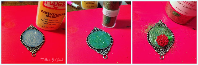 Create a DIY Christmas Pendant with this easy-to-follow tutorial from Pitter & Glink #DIYjewelry #necklacetutorial #ChristmasCraft